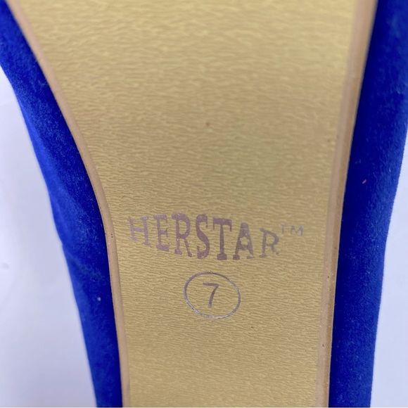 HerStar Boston Red Sox Suede High Heels Color Blue/Red/White SZ 7 - Picture 8 of 9